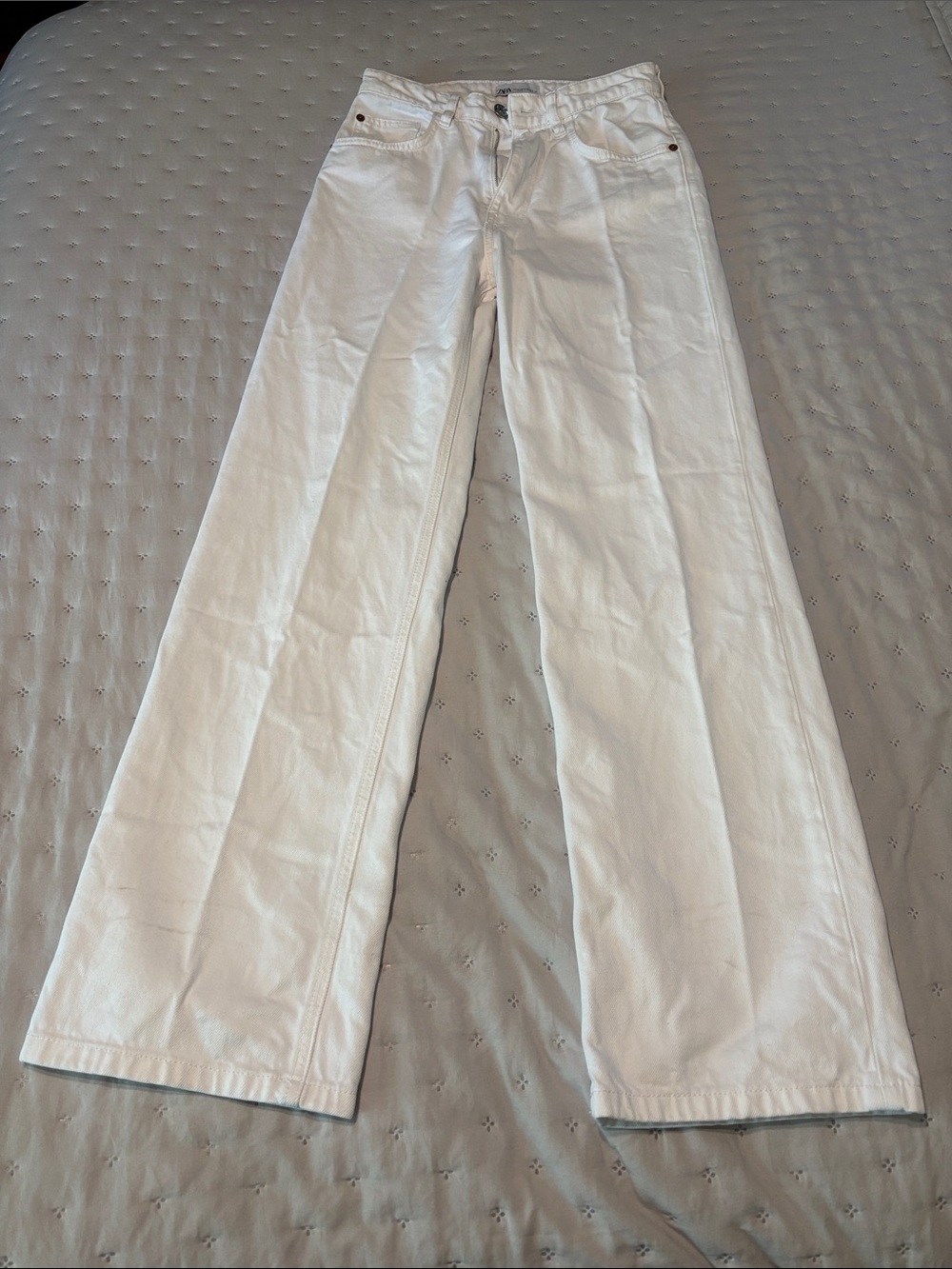 Zara White Straight-Leg Womens Jeans